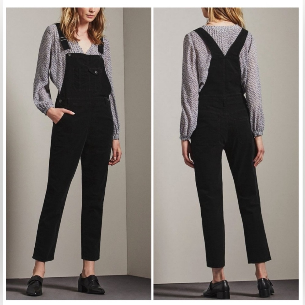 AG Adriano Goldschmied leigh stretch overalls black corduroy